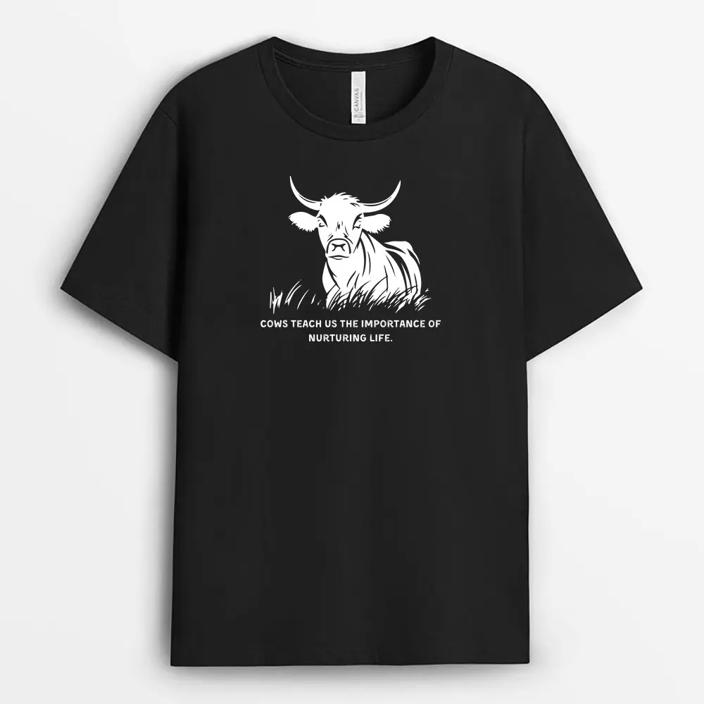 Cows Teach Us The Importance Of Nurturing Life Shawxtee T-Shirt - Black