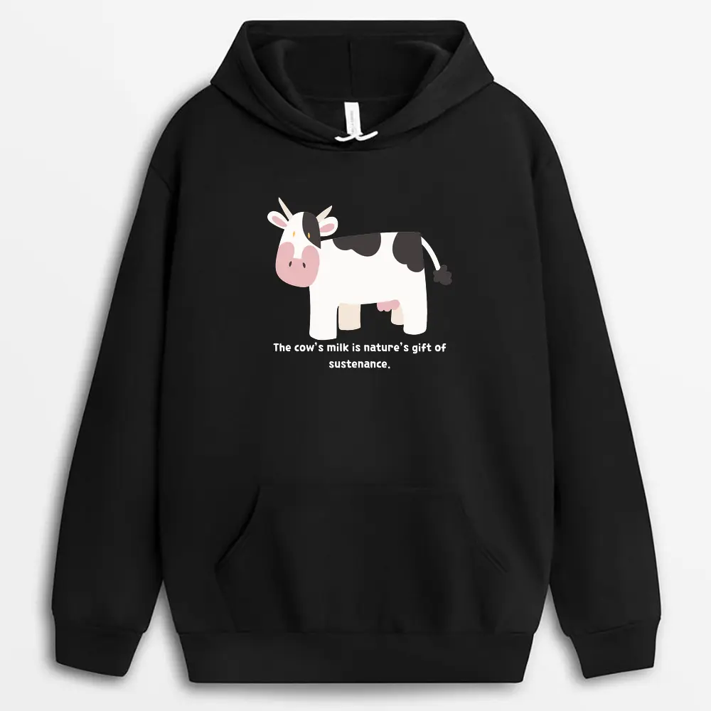 The Cows Milk Is Natures Gift Of Sustenance Shawxtee Hoodie - Black